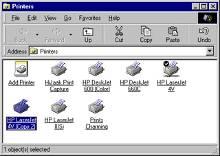 close the printers folder after setting the right amount of ram 